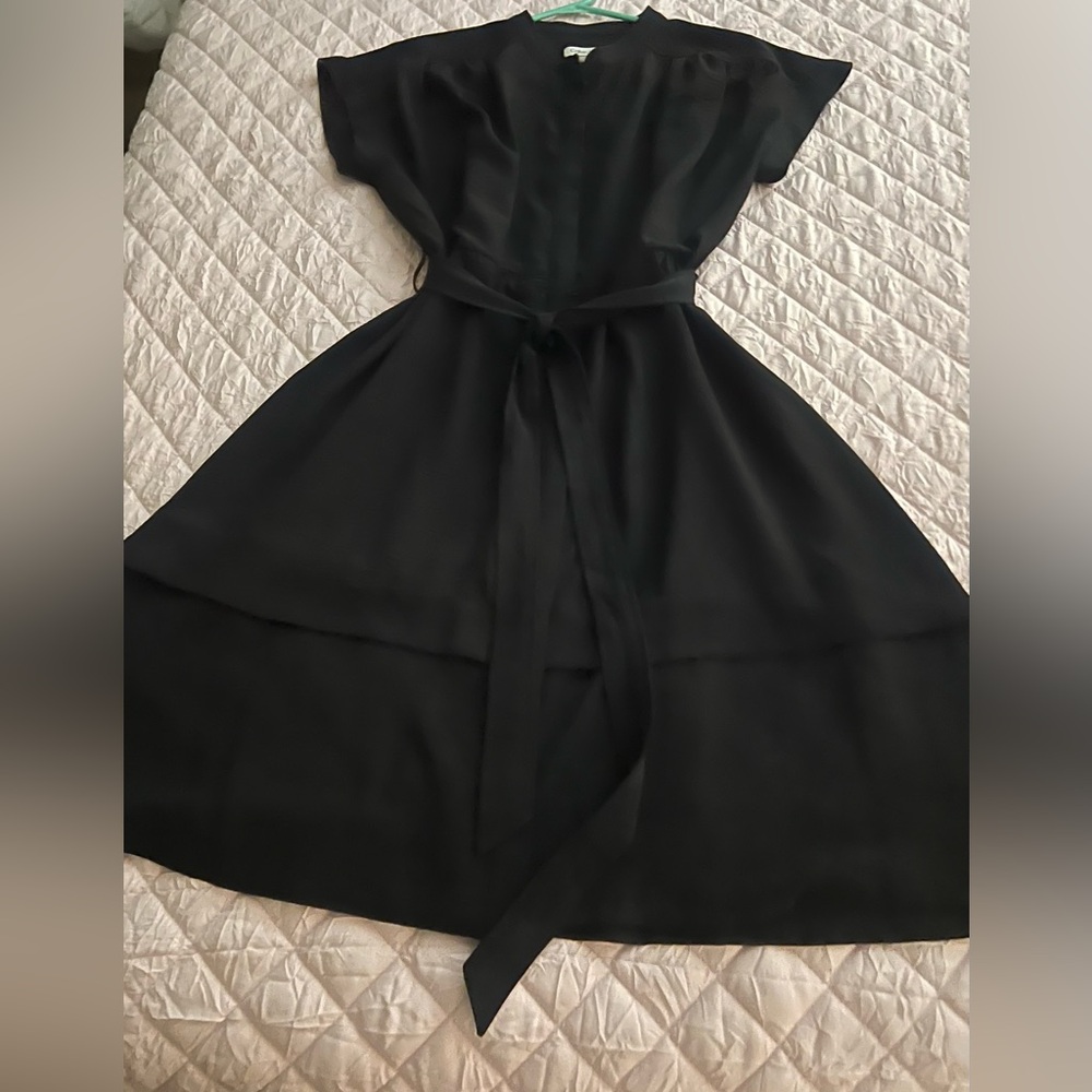 Calvin Klein Black Short-Sleeve Midi Dress Size 12